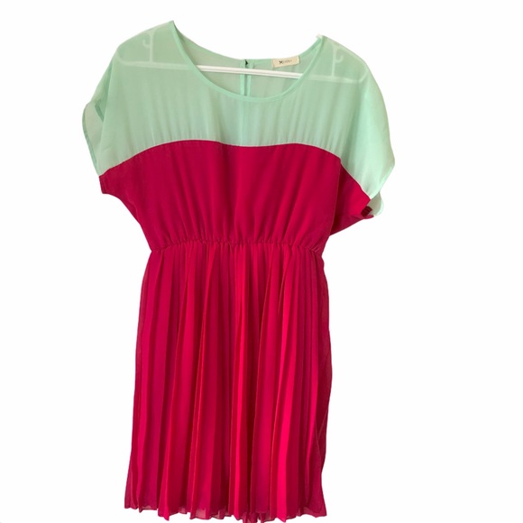 Everly Unique Spring Pleat Popsicle Mini Dress Sm - Picture 1 of 6